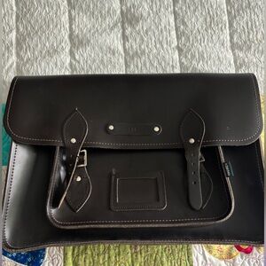 Zatchels Dark brown 14in buckle satchel